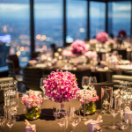 Wedding table decorations @ Eureka Tower